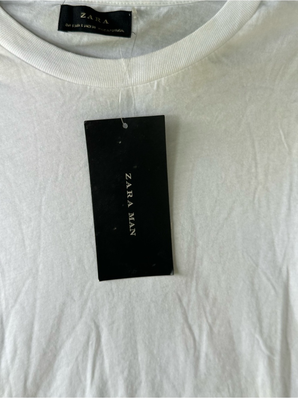 Zara Man White Check-Trim Tee - Casual Short Sleeve Shirt Men’s Size Small - Picture 4 of 13